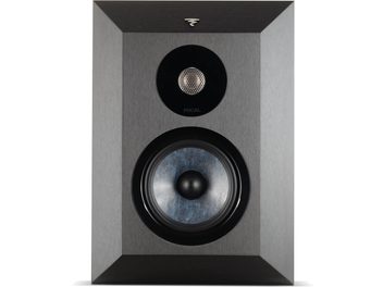 Diffusore posteriore Focal Chora Surround con tweeter e woofer in una sobria cornice metallizzata grigia