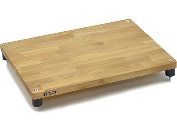 Scaffale in legno massello di quercia naturale rettangolare per mobile hifi Atacama Audio Apollo Storm 6, piedini neri