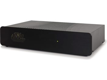 Πολυκάναλος ενισχυτής ισχύος Atoll Electronique AV100 μαύρος με trigger, μπροστινή όψη, ματ μαύρο ορθογώνιο περίβλημα