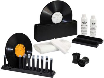 Enova HIFI MNV 10V must vinüülplaatide puhastusmasin, 2 pudelit puhastusvahendit, hari, 10 toru, vinüülplaat, lõhutud vaade