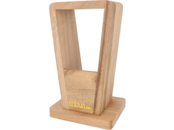 Accessoire pour casque HI-FI Enova HIFI DELUXE HSWO bois clair, structure rectangulaire verticale, base carrée, logo doré