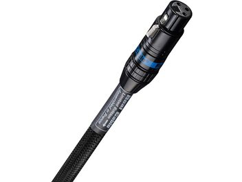 Câble audio numérique AES/EBU Real Cable Cheverny II EBU 1m, connecteurs XLR mâle et femelle, gaine noire tressée, vue de profil