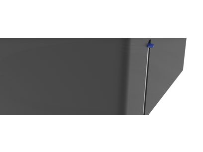 Machine lave disque Okki Nokki One noir, vue de côté, bras de lecture vertical en métal avec pointe bleue
