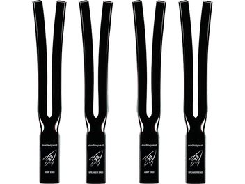 Accessoire pour câble Chaussette Rocket 33 lot de 4 noir en forme de fourche avec inscriptions "AMP END" et "SPEAKER END"