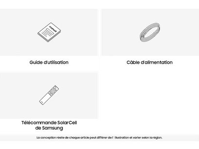 Téléviseur haute définition TQ48S90D 2024. Guide d'utilisation, câble d'alimentation, télécommande SolarCell de Samsung