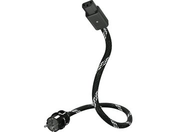 Câble d'alimentation secteur Inakustik Reference AC-2502 1m noir avec connecteur coudé et tressage en fibre de carbone