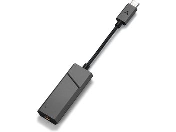 Bærbar lydkonverter Astell&Kern AK HC2, mat grå metalkabinet, USB-C- og 3,5 mm jackstik, sort håndledsrem